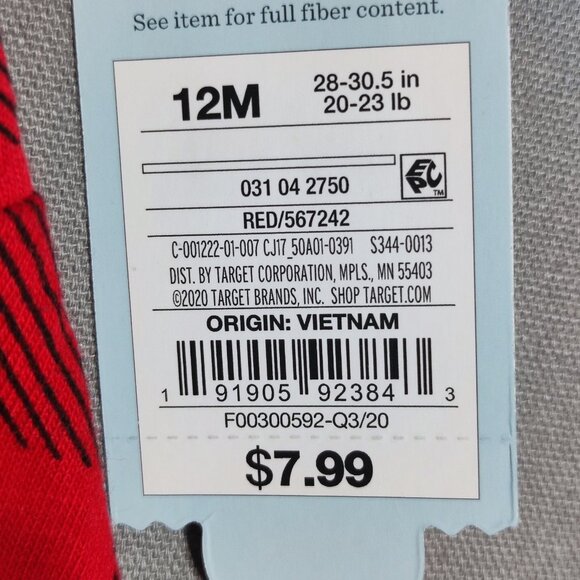 Lot 2 Cat and Jack baby infant dress girls size 12M red and black checkered - Picture 8 of 11